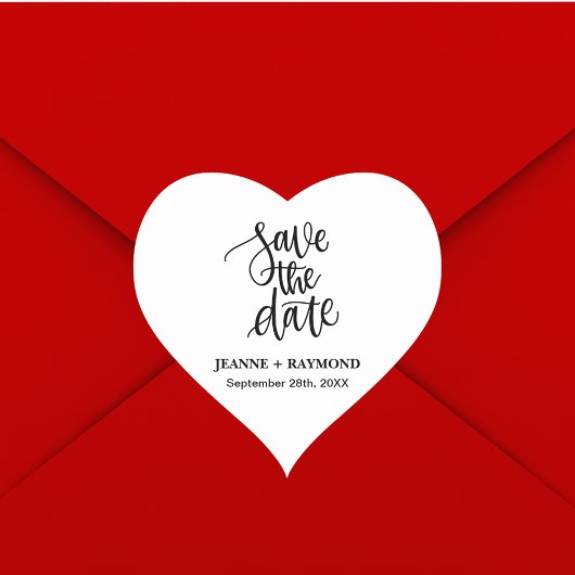 ブラシパーソナライズされた文字の日付を保存結婚する ハートシール