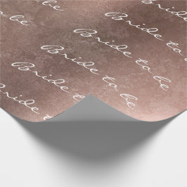 ブラシパーソナライズされた花嫁の赤面ピンクローズ ラッピングペーパー
