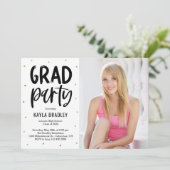 ブラシパーティー編集可能カラー卒業招待状 案内状 (スタンド正面)