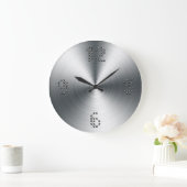 ブラシフェイクド鋼製モダン壁時計 ラージ壁時計 (ホーム)