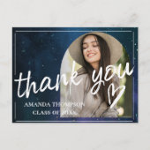 ブラシフォントスクリプト 2026 卒業写真 ありがとう ポストカード (正面)