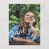 ブラシフォントScript 2023卒業写真ありがとう ポストカード (正面)