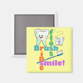 ブラシフロスリンススマイル マグネット (正面/裏面)
