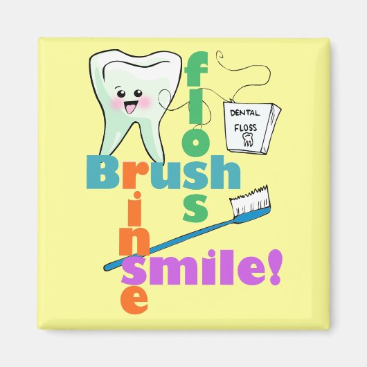 ブラシフロスリンススマイル マグネット (正面)