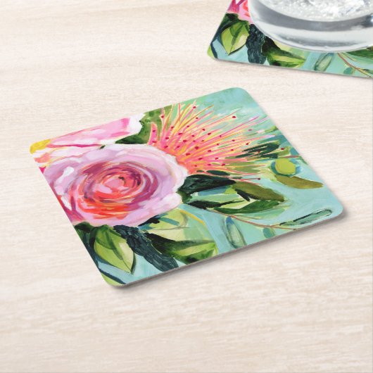 ブラシフローラI スクエアペーパーコースター (アングル)