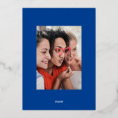 ブラシメリースクリプト写真クリスマス 箔シーズンカード (裏面)