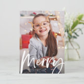 ブラシメリースクリプト1枚の写真クリスマス シーズンカード (スタンド正面)