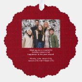 ブラシメリースクリプト2枚の赤いクリスマス オーナメントカード (裏面)