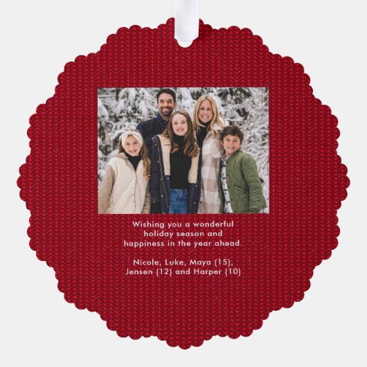 ブラシメリースクリプト2枚の赤いクリスマス オーナメントカード (裏面)