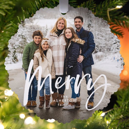 ブラシメリースクリプト2枚の赤いクリスマス オーナメントカード