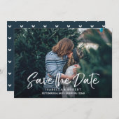 ブラシモダンカジュアルの写真の日付を保存 セーブザデート (正面/裏面)