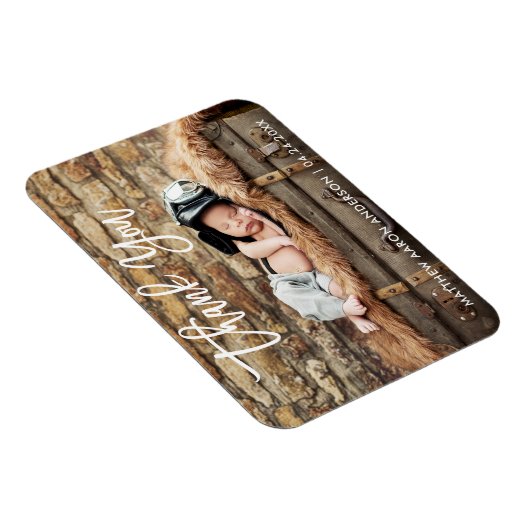 ブラシモダンスクリプトありがとうご新生児Wht マグネット (右側)