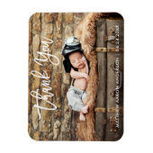 ブラシモダンスクリプトありがとうご新生児Wht マグネット (縦)