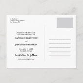 ブラシモダンスクリプトの写真の日付の保存 案内ポストカード (裏面)