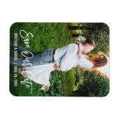 ブラシモダンスクリプトカップル救写真日付 マグネット (横)