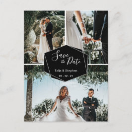 ブラシモダンスクリプトカップル3写真救Our Date 案内ポストカード