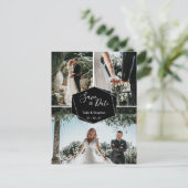 ブラシモダンスクリプトカップル3写真救Our Date 案内ポストカード (スタンド正面)