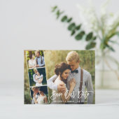 ブラシモダンスクリプトカップル4写真救Our Date ポストカード (スタンド正面)