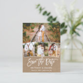 ブラシモダンスクリプトクラフト日付4写真を保存 ポストカード (スタンド正面)