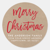 ブラシモダンスクリプトクリスマスクラフト封筒用シール ラウンドシール (正面)