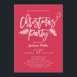 ブラシモダンスクリプトクリスマスホリデーパーティレッド 招待状<br><div class="desc">この休日素晴らしのクリスマスのパーティの招待状でスタイリッシュは、この休暇のシーズンにモダン声明を作るブラシのスクリプトと手描き葉。特別なtouchのダイカット形状またはテクスチャ紙を選択このデザインで更に多くの作品のために私たちのオンラインストアを買う！</div>