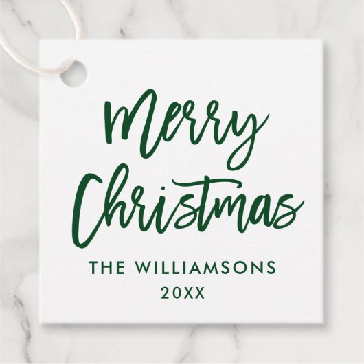 ブラシモダンスクリプトグリーンクリスマス広場 フェイバータグ (正面)