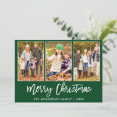 ブラシモダンスクリプトグリーン3フォトクリスマストラック シーズンカード (スタンド正面)