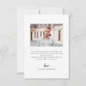 ブラシモダンスクリプトシンプル写真卒業 サンキューカード (裏面)