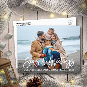 ブラシモダンスクリプトシーズ&グリーティングホリデー ポストカード