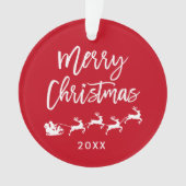 ブラシモダンスクリプトスターサンタクリスマス オーナメント (正面)