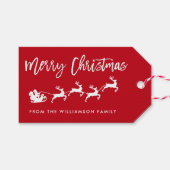 ブラシモダンスクリプトスターサンタメリークリスマス ギフトタグ (正面(横))