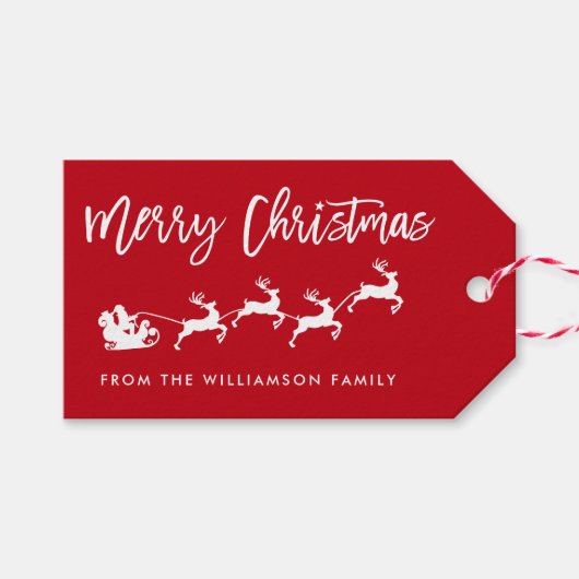 ブラシモダンスクリプトスターサンタメリークリスマス ギフトタグ
