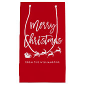 ブラシモダンスクリプトスターサンタメリークリスマス スモールペーパーバッグ (正面)