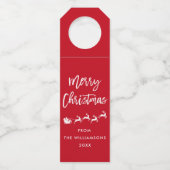 ブラシモダンスクリプトスターサンタメリークリスマス ボトルネックタグ (正面)