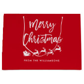 ブラシモダンスクリプトスターサンタメリークリスマス ラージペーパーバッグ (正面)