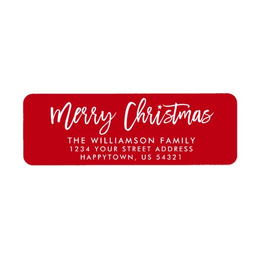ブラシモダンスクリプトスターメリークリスマスファミリー ラベル (正面)
