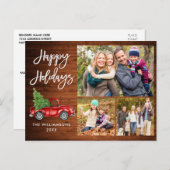 ブラシモダンスクリプトトラック3フォトウッドホリデー ポストカード (正面/裏面)