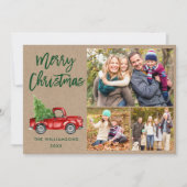 ブラシモダンスクリプトトラック3フォトクリスマスクラフト シーズンカード (正面)