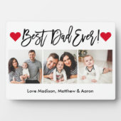 ブラシモダンスクリプトハート3最高の写真パパEver フォトプラーク (正面)