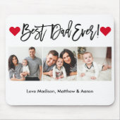 ブラシモダンスクリプトハート3最高の写真パパEver マウスパッド (正面)