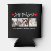 ブラシモダンスクリプトハート3枚の写真最高のパパEver 缶クーラー (正面)