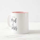 ブラシモダンスクリプトバラ金ゴールドハートメイド・オブ・オーナー(花嫁付き添い人) ツートーンマグカップ (正面左)