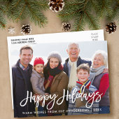 ブラシモダンスクリプトファミリーフォトハッピー休日 ポストカード