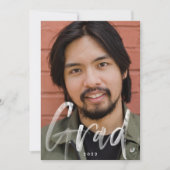 ブラシモダンスクリプトフォトオーバーレイ2022卒業 案内状 (正面)