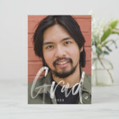 ブラシモダンスクリプトフォトオーバーレイ2022卒業 案内状 (スタンド正面)