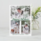 ブラシモダンスクリプトフォトハッピーホリデーズグリーン シーズンカード (スタンド正面)