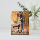 ブラシモダンスクリプトフォト日付の保存 ポストカード (スタンド正面)