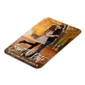 ブラシモダンスクリプトフォト日付の保存 マグネット (左側)