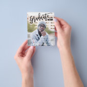 ブラシモダンスクリプトフルフォト卒業のお知らせ チラシ (手)