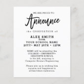 ブラシモダンスクリプトフルフォト卒業のお知らせ チラシ (裏面)